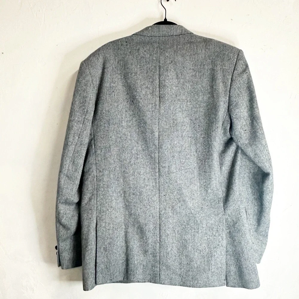 John Molloy Donegal Tweed Mens 42 R Wool Sport Coat Blazer Jacket Leather Button